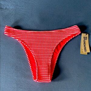 No Boundaries Hot Pink Striped Bikini Bottoms